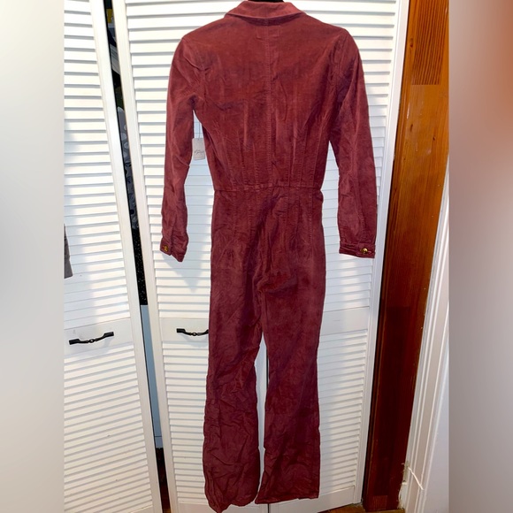Free People We the Free Jayde Cord Flare Jumpsuit in Cordovan NWT - Picture 5 of 6